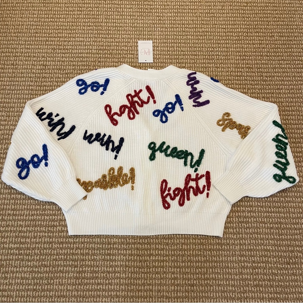 Queen of Sparkles Game Day Rainbow Cardigan XS NWT - Picture 10 of 10